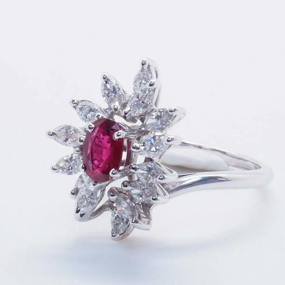 Bague rubis et diamants