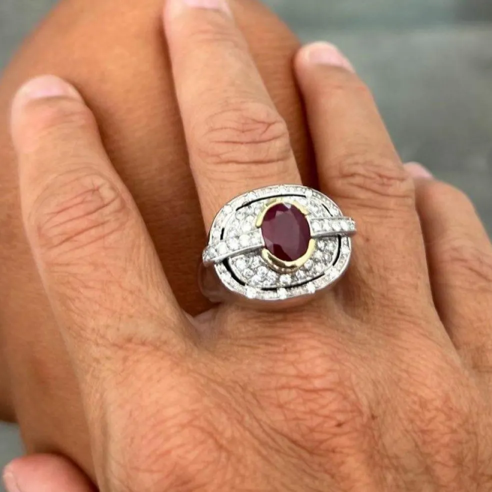 Bague rubis et diamants