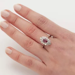 Bague rubis et diamants