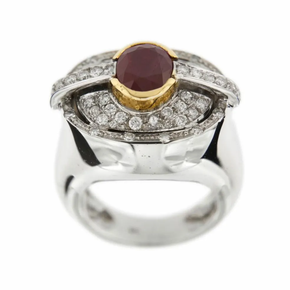Bague rubis et diamants