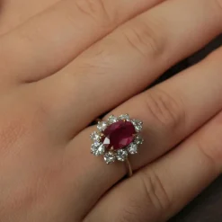 Bague rubis et diamants