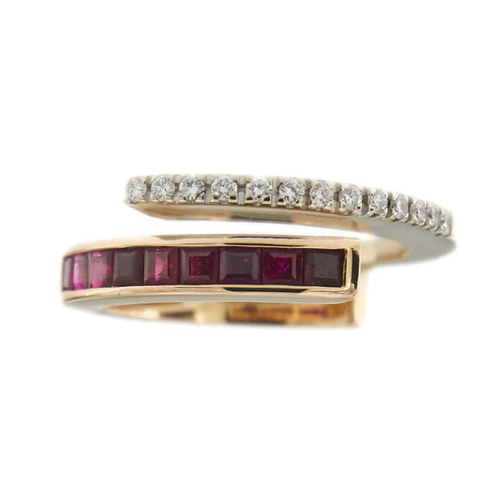 Bague rubis et diamants