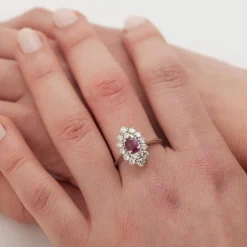 Bague rubis et diamants