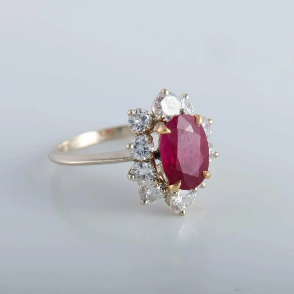 Bague rubis et diamants