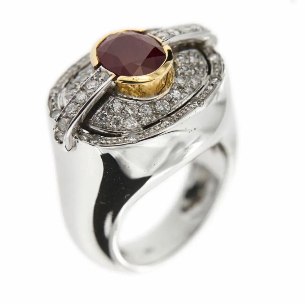 Bague rubis et diamants