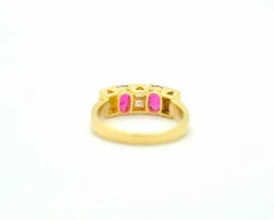 Bague rubis et diamants en or jaune