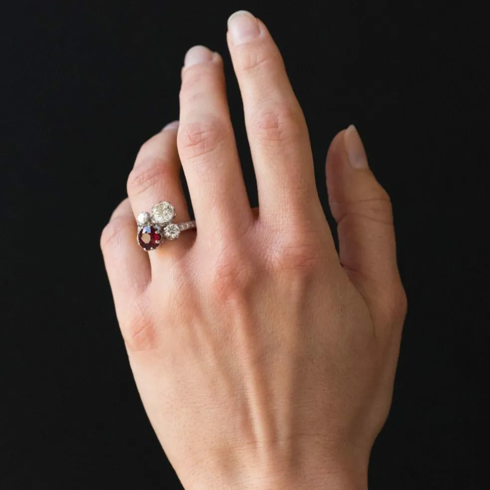 Bague Rubis et Diamants Toi et Moi