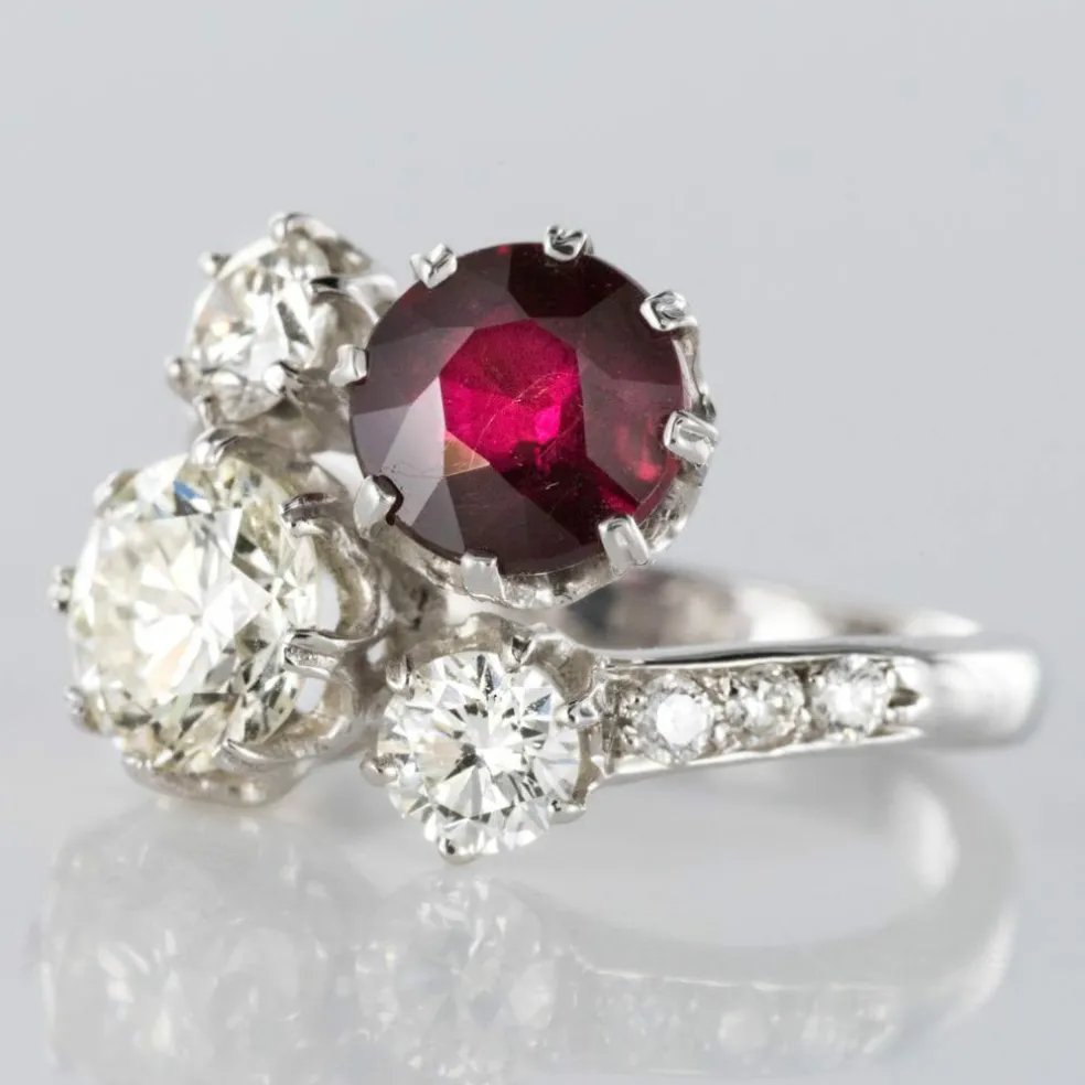 Bague Rubis et Diamants Toi et Moi