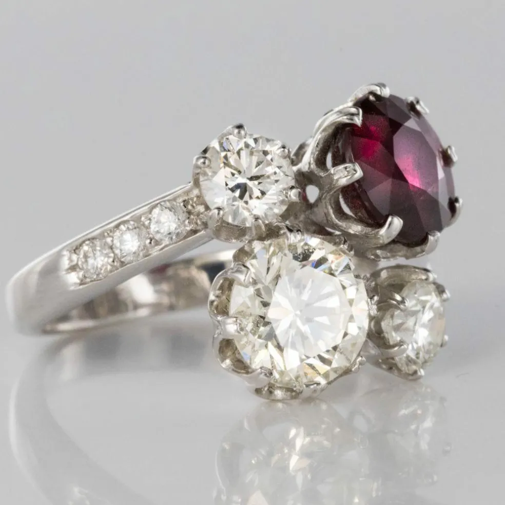 Bague Rubis et Diamants Toi et Moi