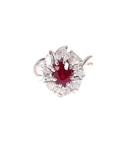 Bague rubis et or blanc