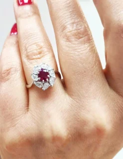 Bague rubis et or blanc
