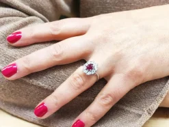 Bague rubis et or blanc