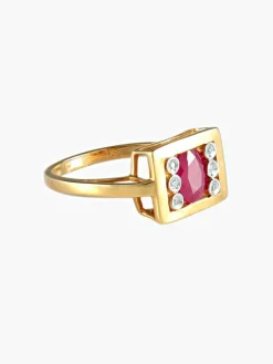Bague Rubis et six Diamants