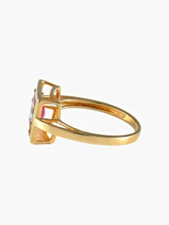Bague Rubis et six Diamants