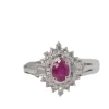 Bague rubis ovale certifié et diamants