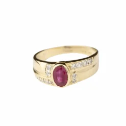 Bague Rubis ovale Diamants