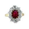 Bague Rubis ovale et Diamants