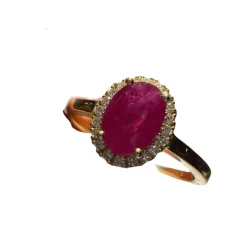 Bague rubis pavage Diamants