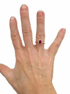 Bague rubis pavage Diamants