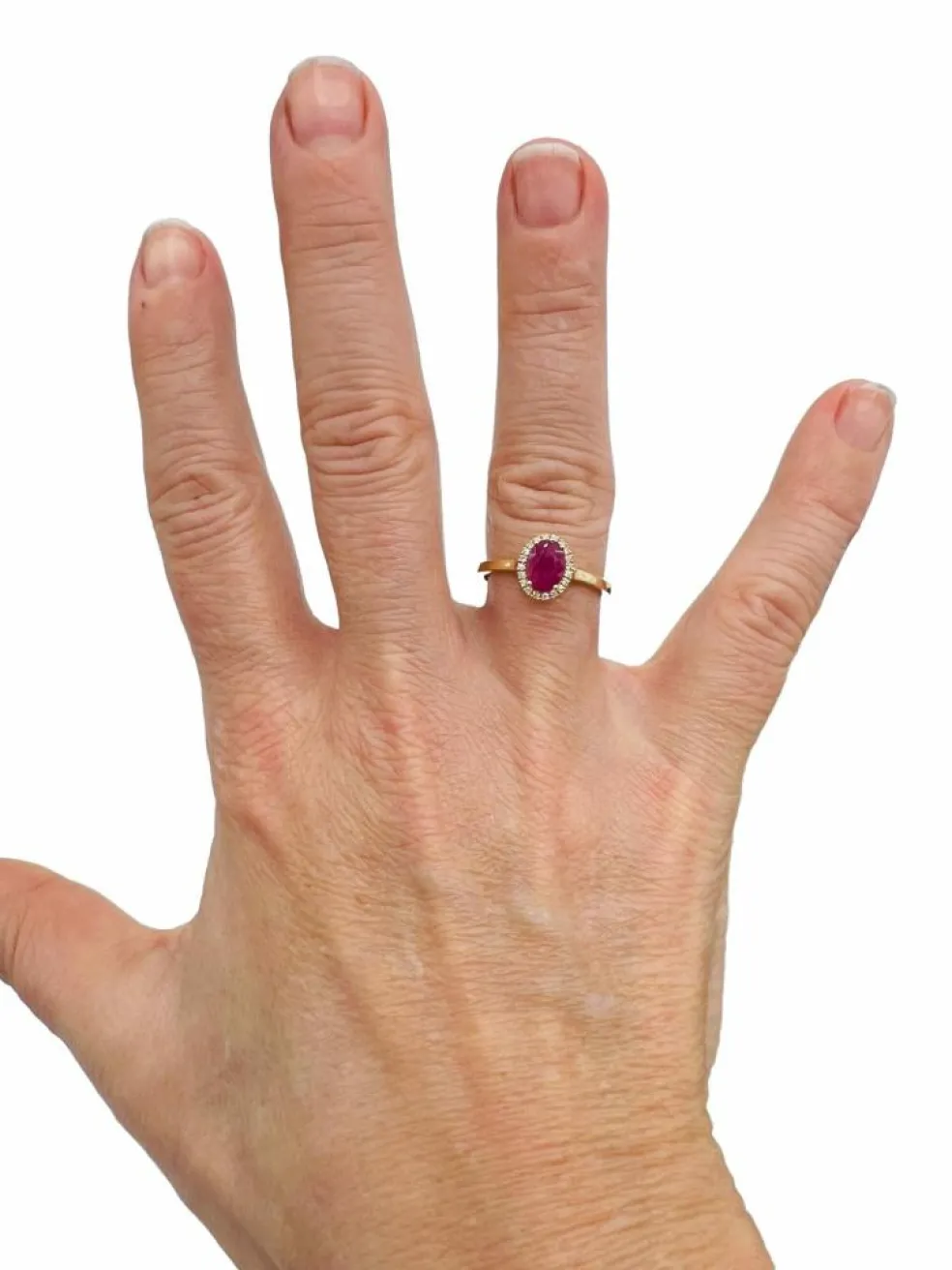Bague rubis pavage Diamants