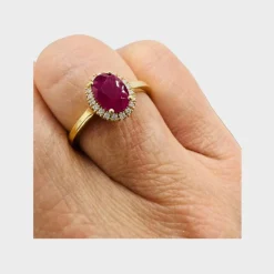Bague rubis pavage Diamants