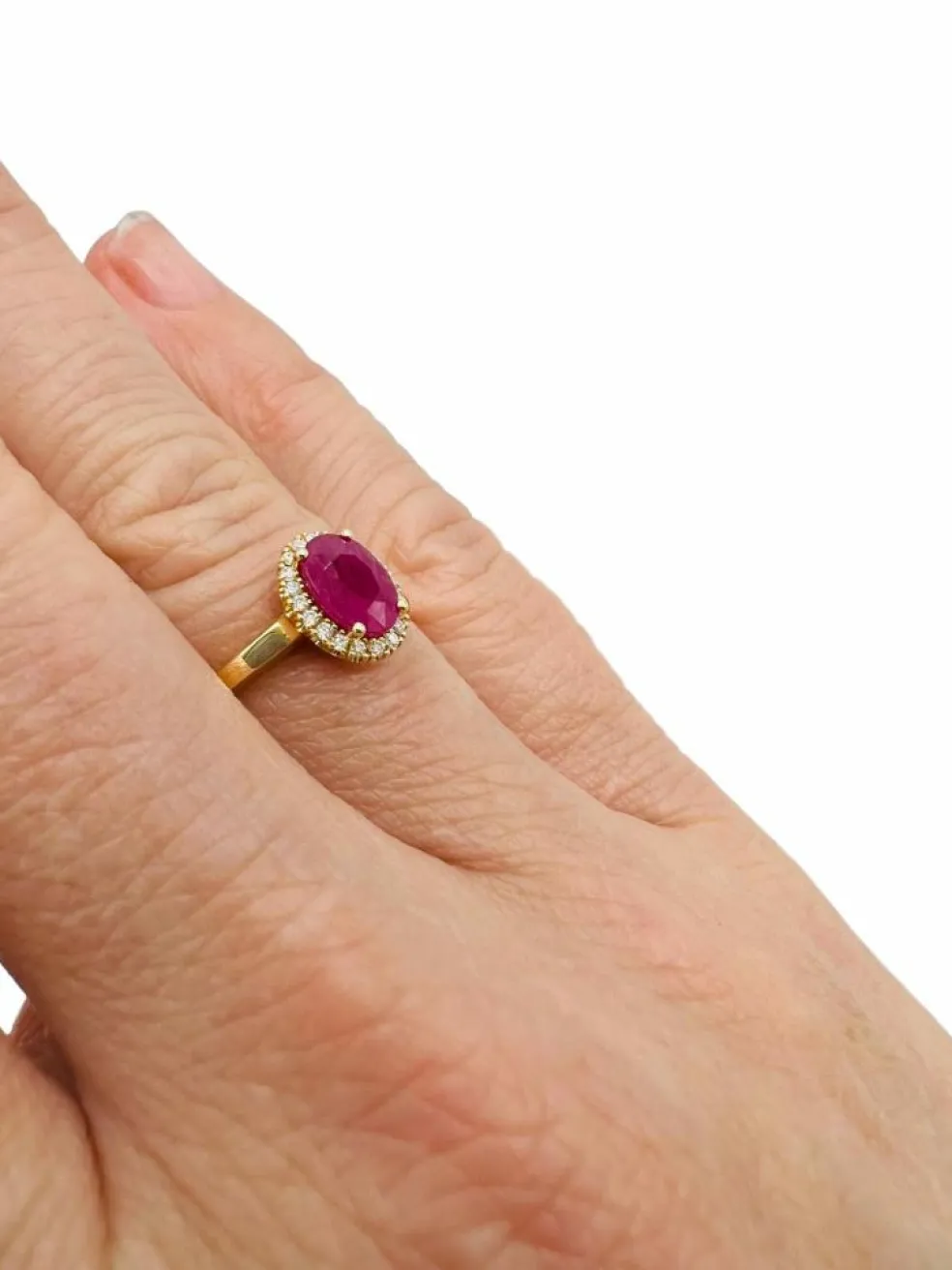Bague rubis pavage Diamants