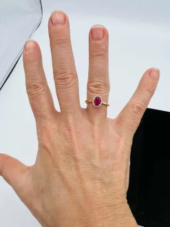 Bague rubis pavage Diamants