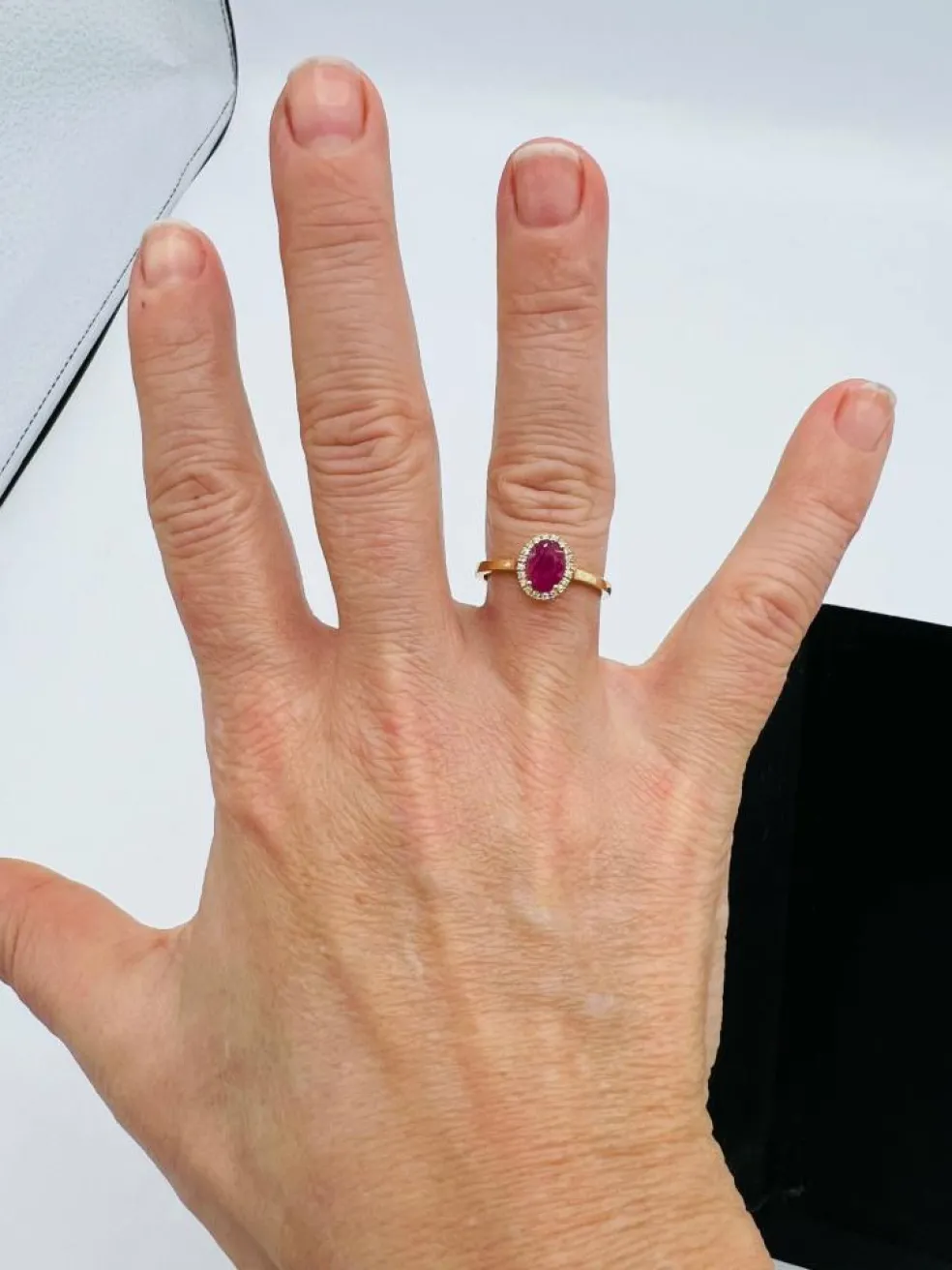 Bague rubis pavage Diamants