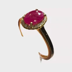Bague rubis pavage Diamants
