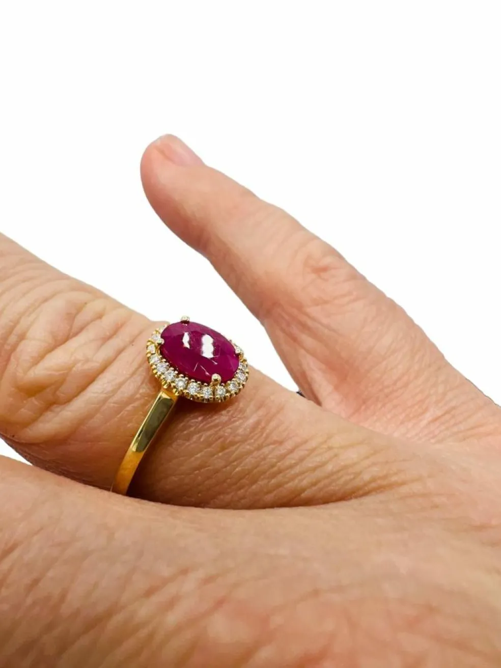 Bague rubis pavage Diamants