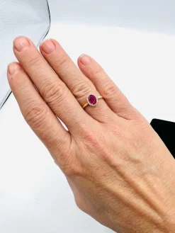 Bague rubis pavage Diamants