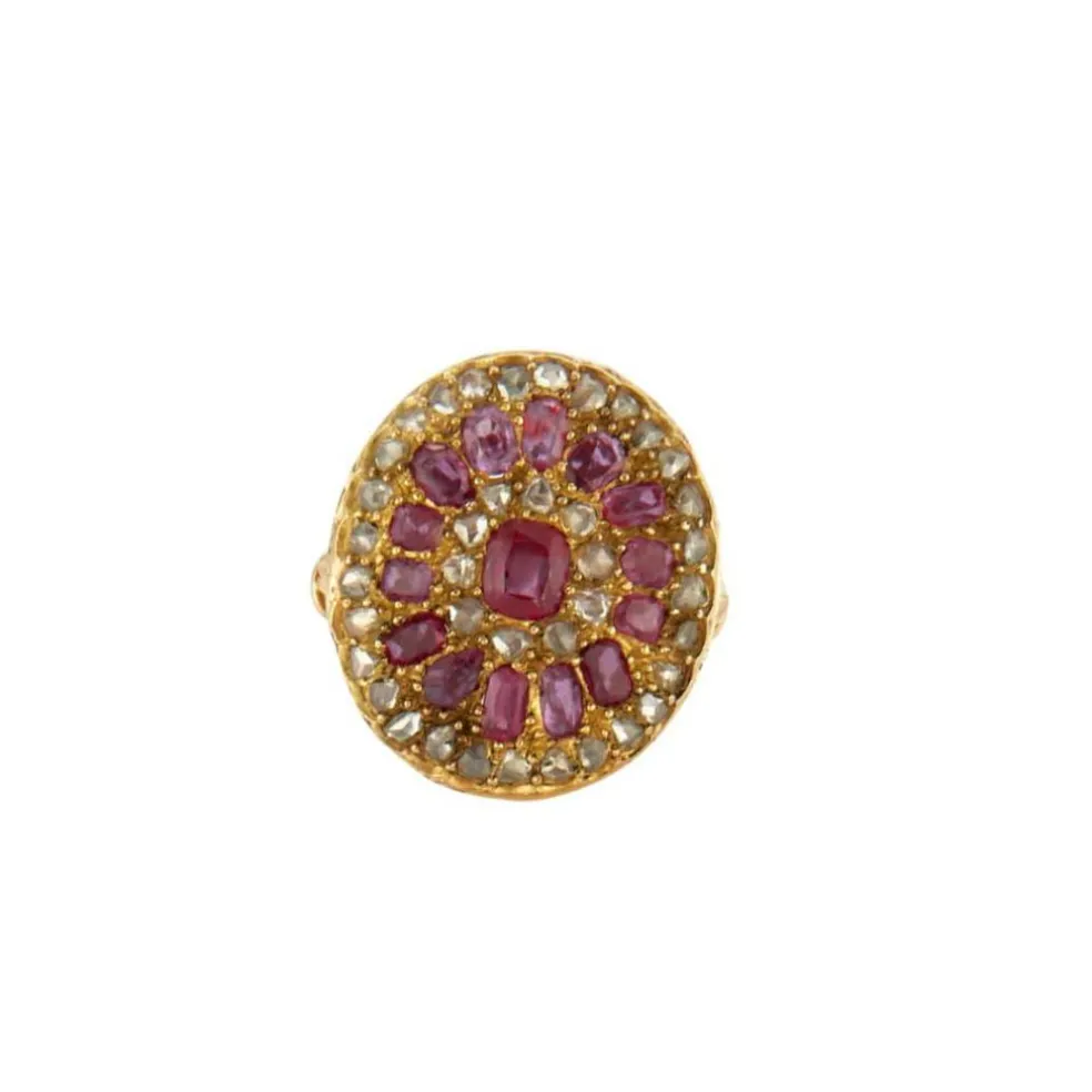 Bague Rubis Roses de Diamant, XIXe siècle