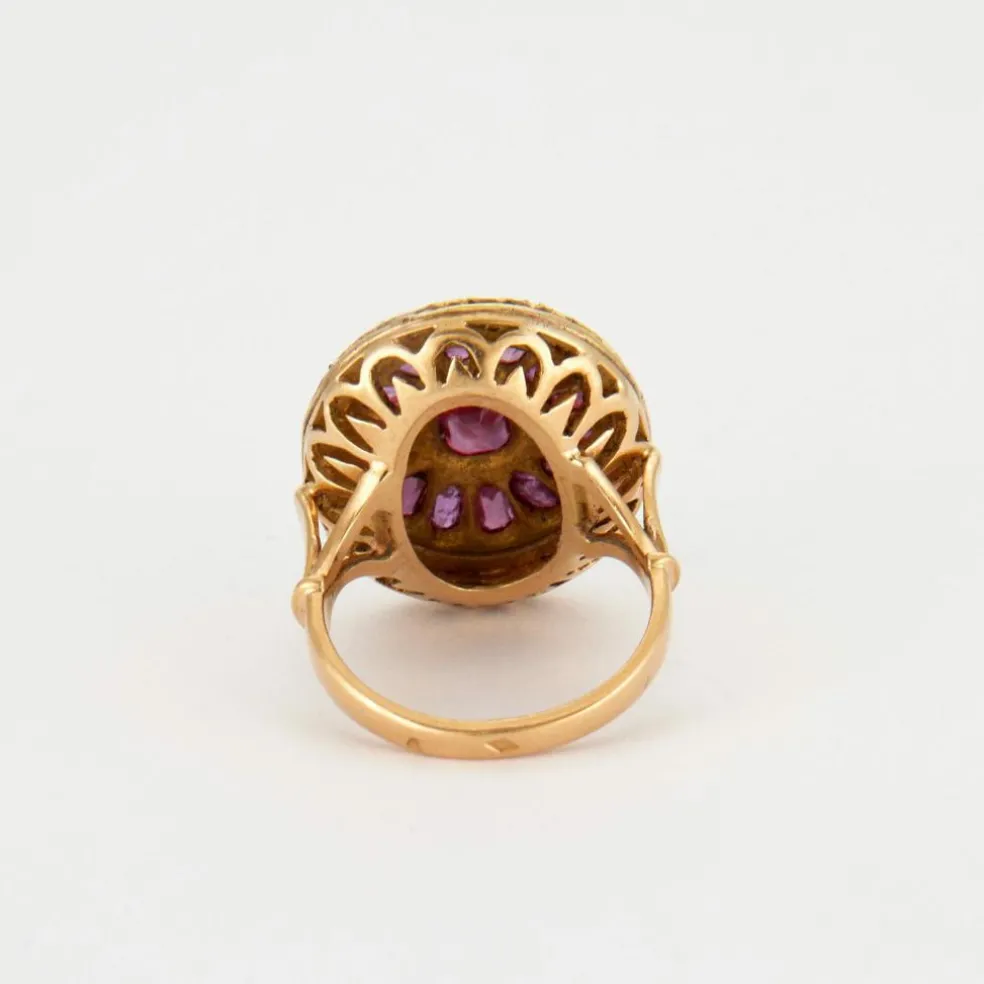 Bague Rubis Roses de Diamant, XIXe siècle