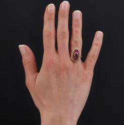 Bague rubis saphirs diamants style art déco