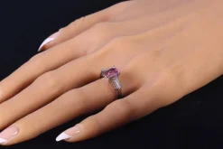Bague rubélite et diamant