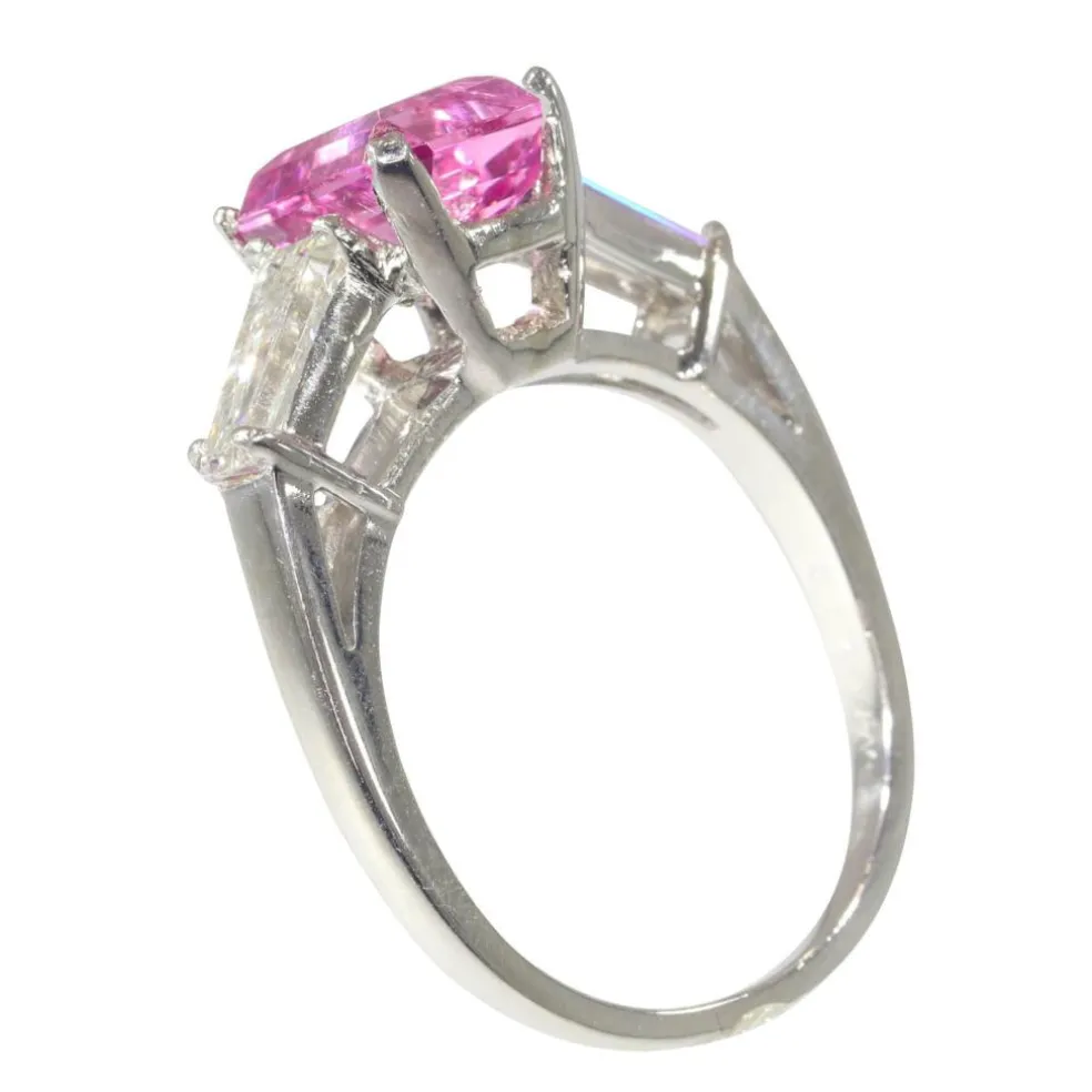 Bague rubélite et diamant