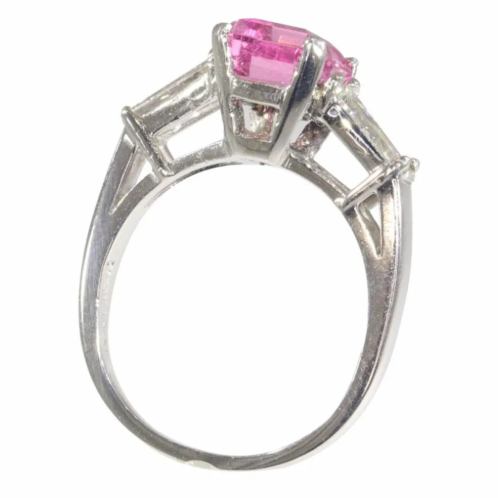 Bague rubélite et diamant