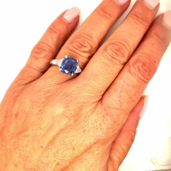 Bague Saphir 6 carats Diamants