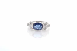Bague saphir Birman non chaufée de 2,42cts et diamants