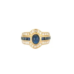 Bague Saphir cabochon Diamants
