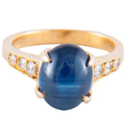 Bague Saphir Cabochon Diamants