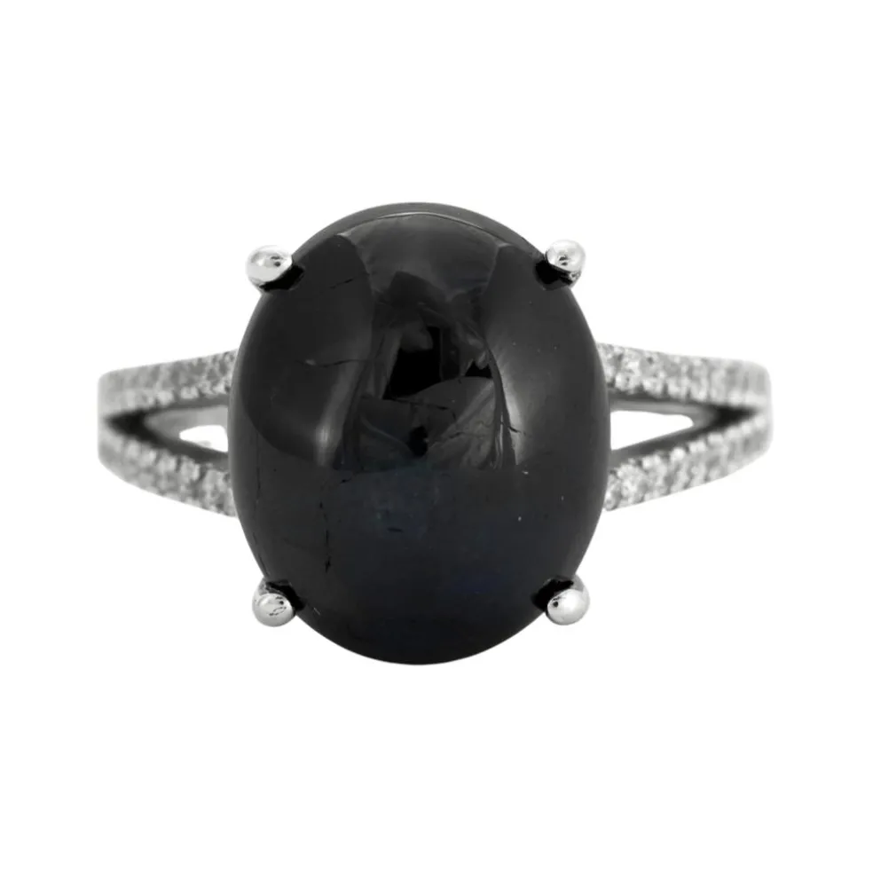 Bague Saphir Cabochon Diamants