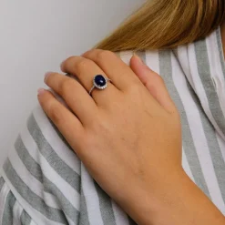 Bague Saphir cabochon Diamants