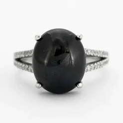 Bague Saphir Cabochon Diamants