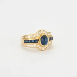 Bague Saphir cabochon Diamants
