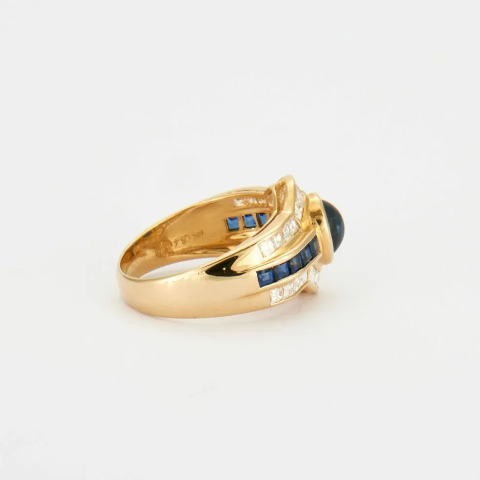 Bague Saphir cabochon Diamants