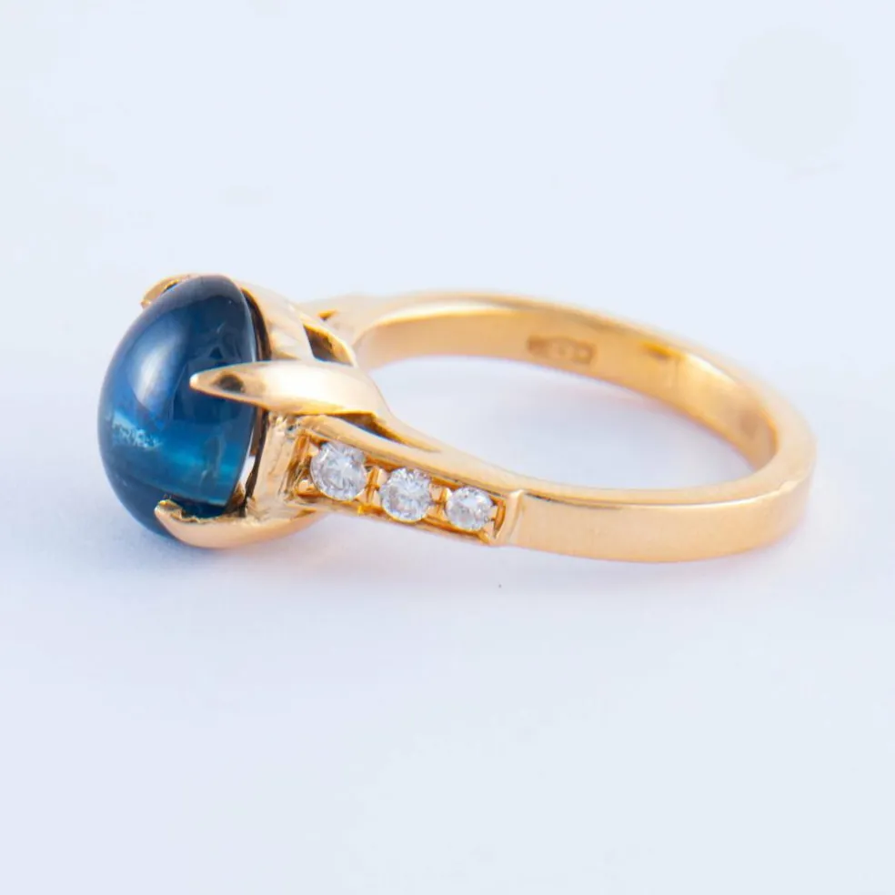 Bague Saphir Cabochon Diamants