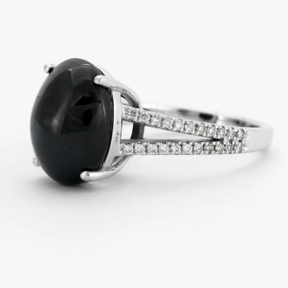 Bague Saphir Cabochon Diamants