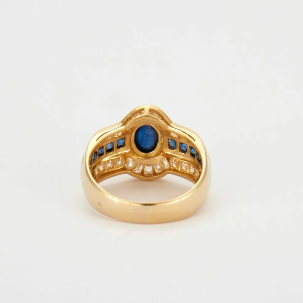 Bague Saphir cabochon Diamants