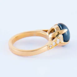 Bague Saphir Cabochon Diamants